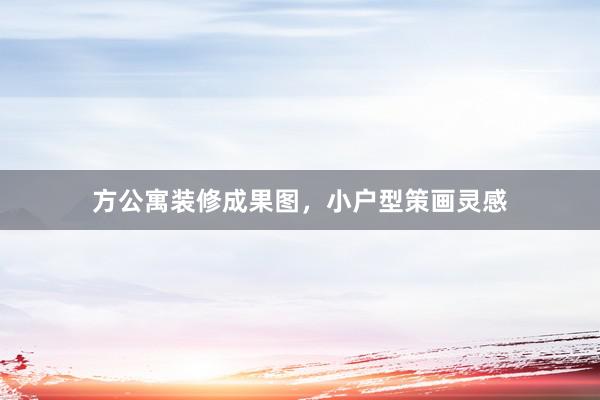 方公寓装修成果图，小户型策画灵感
